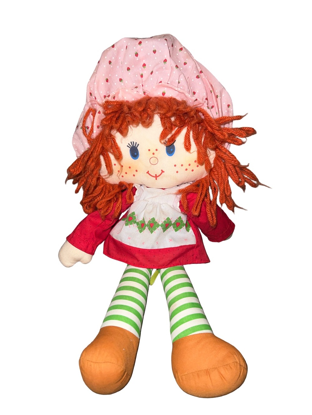 Vtg  1980’s Kenner Strawberry Shortcake Rag Doll Plush Yarn Hair +read